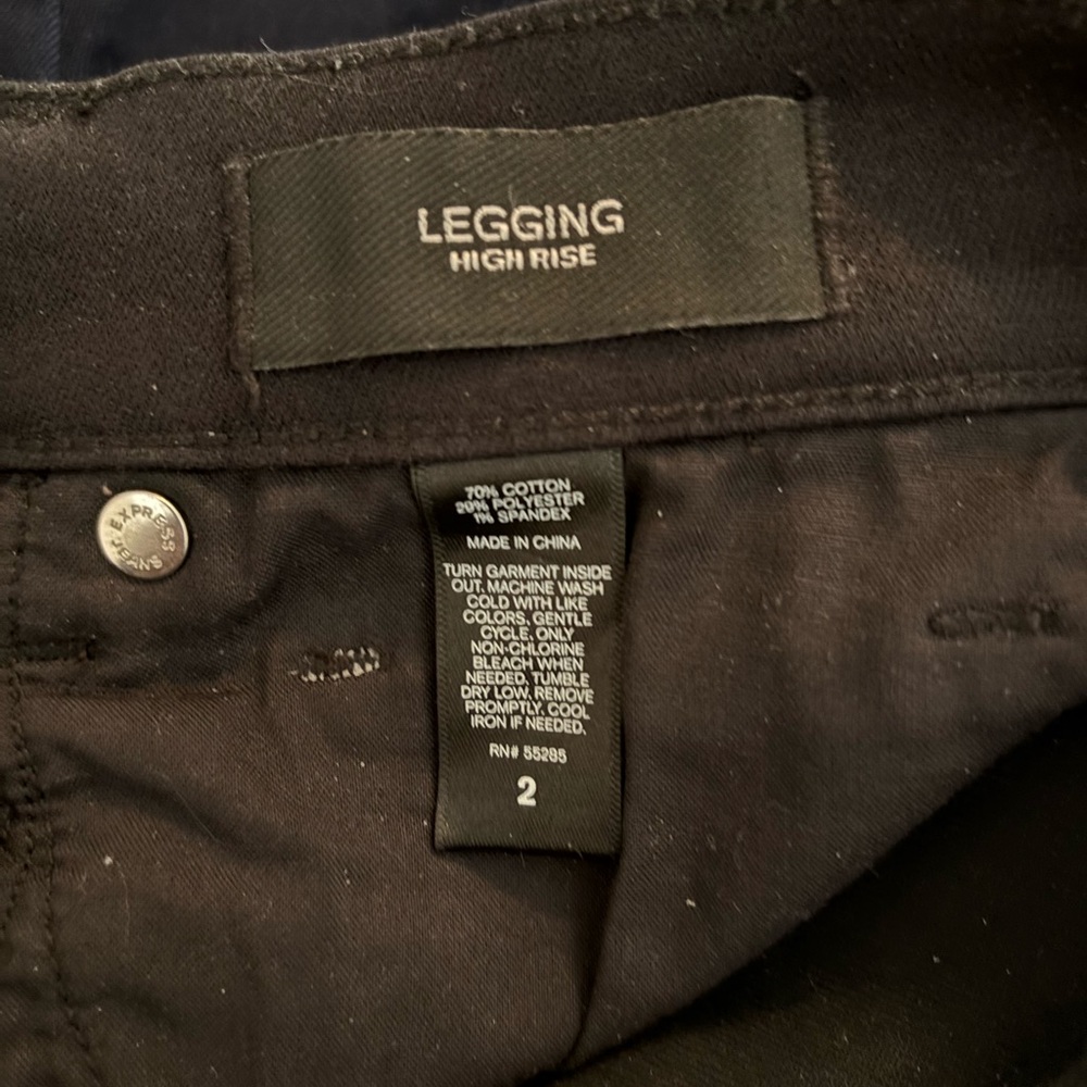 Express High Rise Distressed Black Jegging - Picture 7 of 7